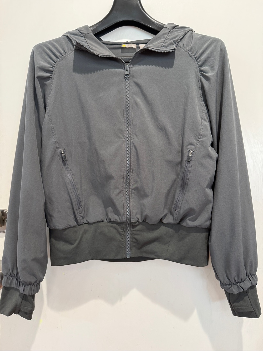 Zella Flurry Hooded Full Zip Jacket In Grey Shadow Size S